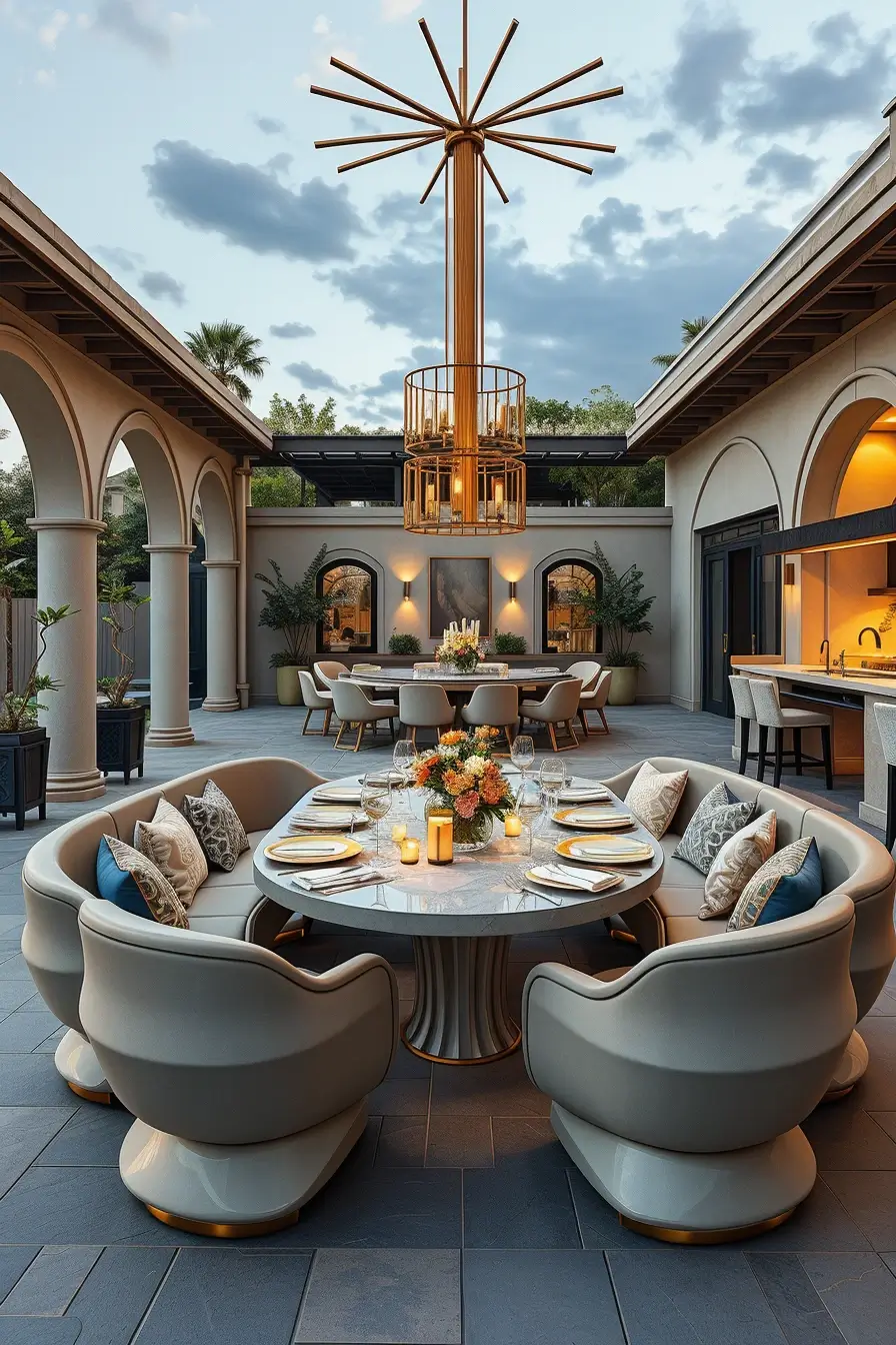 52 Outdoor Dinner Parties 2026: Stylish Curved Furniture And Modern Designer Ideas