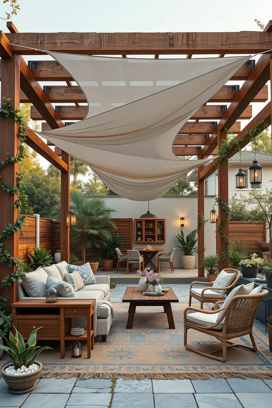 58 Sun Sail Shade Ideas For Your Outdoor Space 2026: Stylish Backyard Shade Inspiration