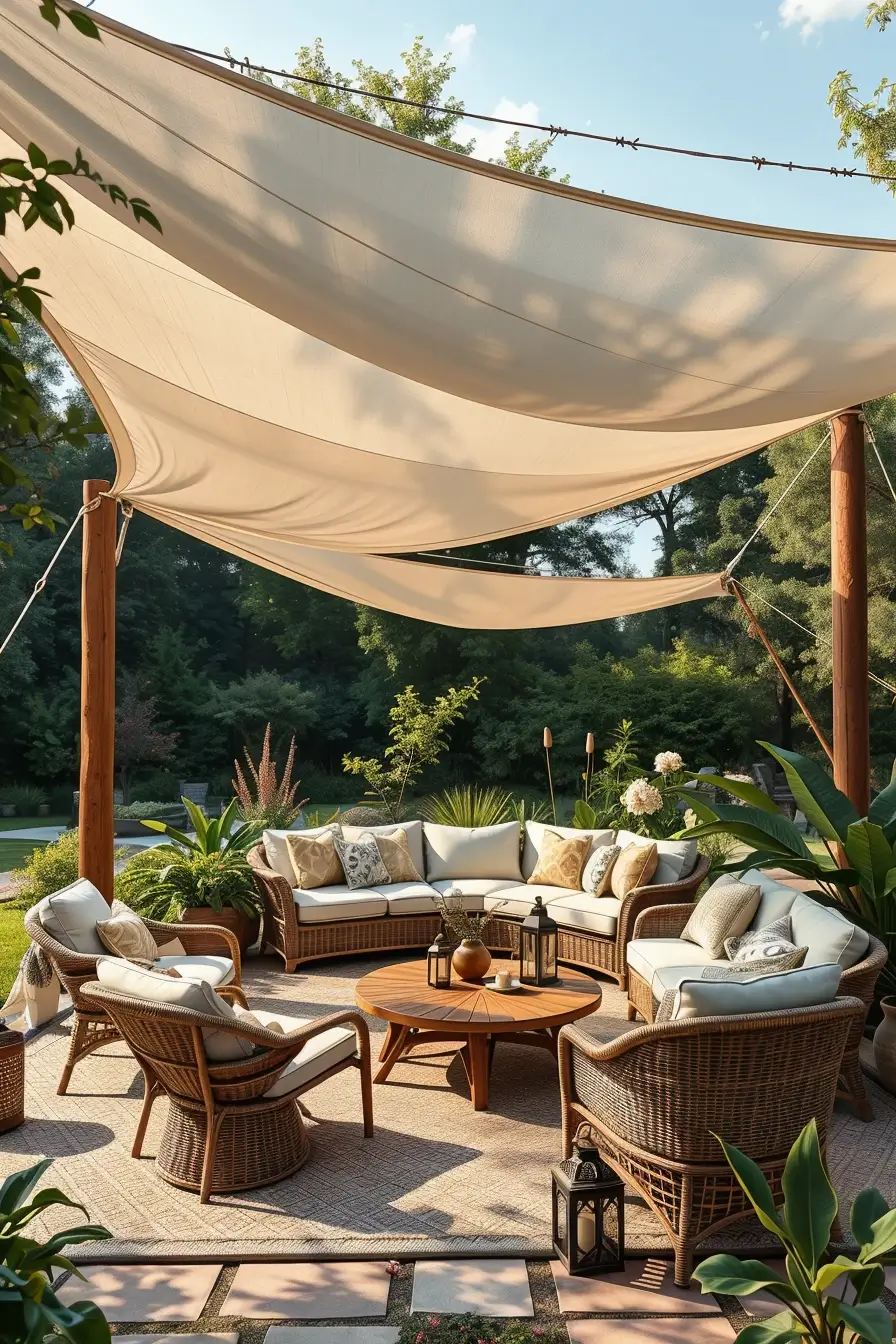58 Sun Sail Shade Ideas For Your Outdoor Space 2026: Stylish Backyard Shade Inspiration