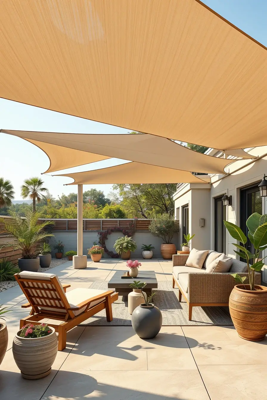 58 Sun Sail Shade Ideas For Your Outdoor Space 2026: Stylish Backyard Shade Inspiration