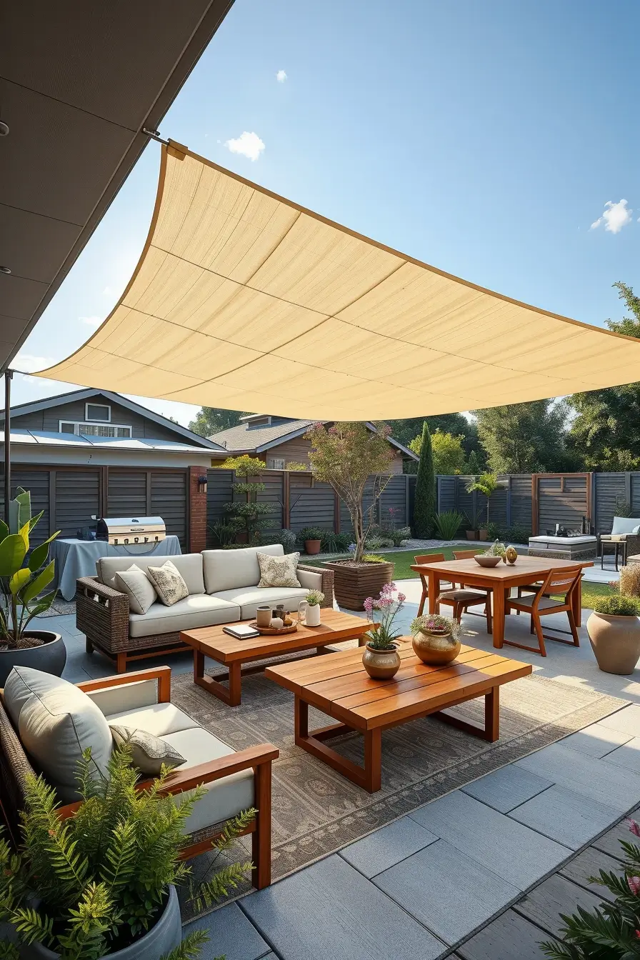 58 Sun Sail Shade Ideas For Your Outdoor Space 2026: Stylish Backyard Shade Inspiration